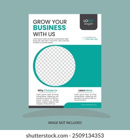 Grow business a4 flyer design template for company