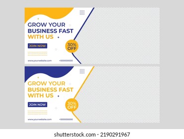 Grow business agency banner online template