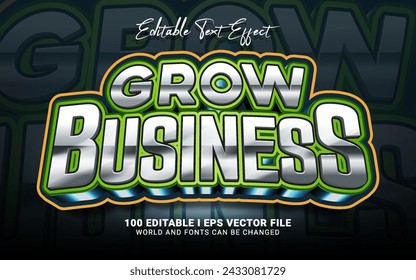 grow business text effect graphic design