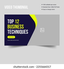 Grow business tips video thumbnail design template