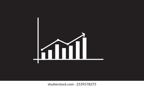 Grow chart business concept. colourful growth graph o black background.