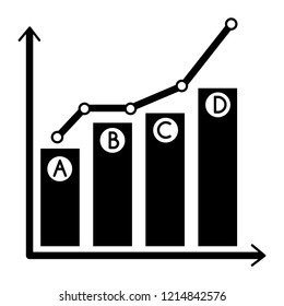 Grow up chart icon. Simple illustration of grow up chart vector icon for web design isolated on white background