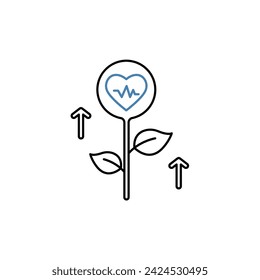 grow concept line icon. Simple element illustration.grow concept outline symbol de sign.