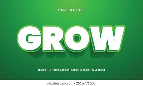 Grow editable text effect, environment text style effect