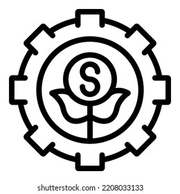 Grow finance business icon outline vector. Success growth. Strategy work