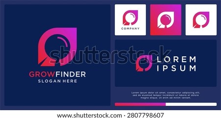 Grow finder logo design with leaf