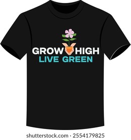 Grow High Live Green Funny Rooftop gardening Vectors.