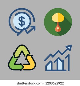 grow icon set. vector set about profits and ecologism icons set.