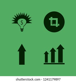 grow icon. grow vector icons set growing graph, crop, up arrow and money ideas