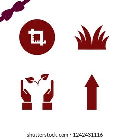 grow icon. grow vector icons set grass, hands sprout, crop and up arrow
