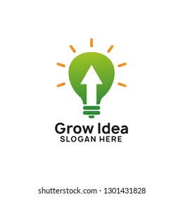 grow idea logo design template. bulb icon symbol designs