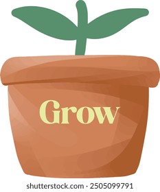 grow illustration with typography design