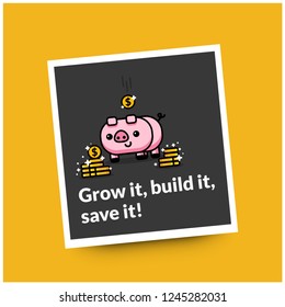 Grow it, build it, save it Motivational Money Quote Poster