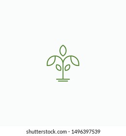 Grow Leaf Logo Icon Design Template. Green, Nature, Organic, Garden Vector