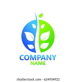 Grow Up Leaf Logo Template