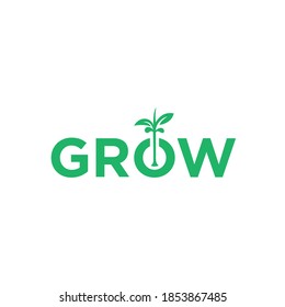 Grow Lettering Vector Illustration Template Stock Vector (Royalty Free ...