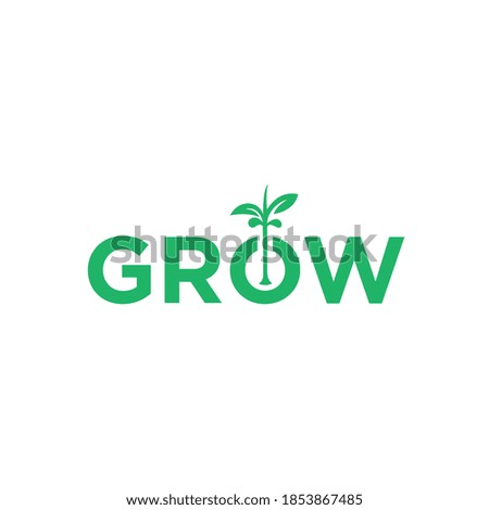 GROW lettering vector illustration template  