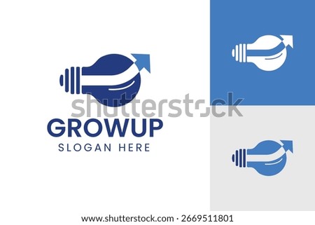 Grow Up Light Bulb with Arrow Logo