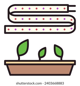 Grow Light LED Stripe vector concept colored icon or symbol
