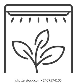 Icono de contorno del concepto Grove Light and Plant vector Phytolamp o elemento de diseño