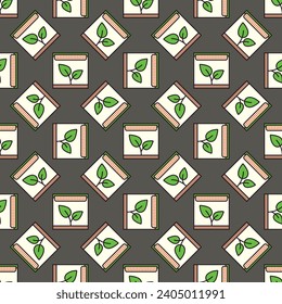 Grow Light vector concept Phyto Lamp colored seamless pattern