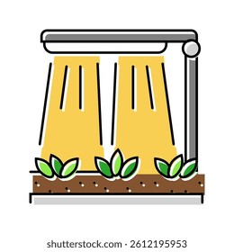 grow lights urban gardening color icon vector. grow lights urban gardening sign. isolated symbol illustration