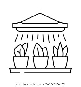 grow lights urban gardening line icon vector. grow lights urban gardening sign. isolated contour symbol black illustration
