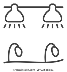 Grow Lights vector concept thin line icon or symbol
