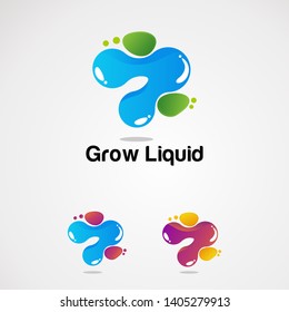 grow liquid set vector, icon, element, and template for company