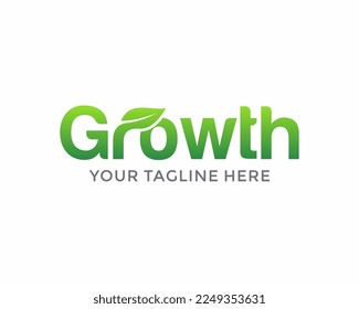 Grow logo design lettering vector template