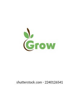 Grow- logo, eco design, vector image.