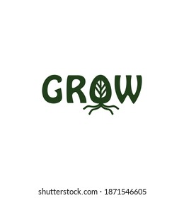 Grow Logo Symbol Design Natural Stock Vector (Royalty Free) 1871546605 ...