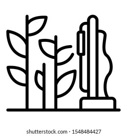 Grow plant icon. Outline grow plant vector icon for web design isolated on white background
