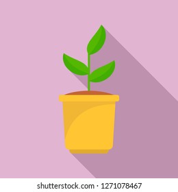 Grow plant pot icon. Flat illustration of grow plant pot vector icon for web design