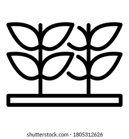 Pflanzensymbol anbauen. Outline-Pflanzen, Vektorsymbol für Webdesign einzeln auf weißem Hintergrund