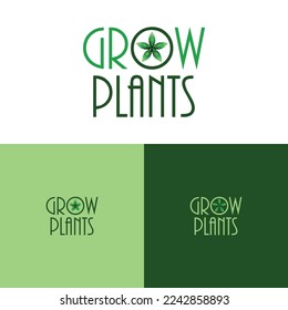 Grow Plants Save Environment Feed Plants Creative Minimal Logo Design 