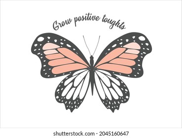 grow positive butterflies and daisies positive quote flower design margarita 
mariposa
stationery,mug,t shirt,phone case fashion slogan  style spring summer sticker and etc Tawny Orange Monarch Butter