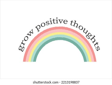 grow positive thoughts vector hand drawn 