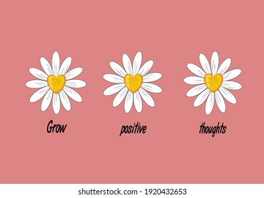 grow positive thoughtsbutterfly daisy spring dreamer butterflies and daisies positive quote flower design margarita 
mariposa
stationery,mug,t shirt,phone case fashion slogan  style spring summer stic