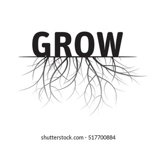 Grow and Roots. Vector Illustration.