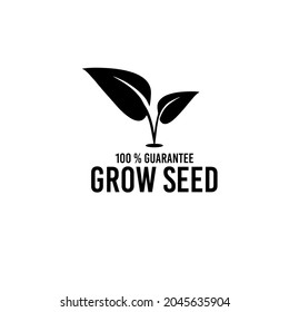 grow seed illustration logo design