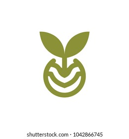 Grow seed logo design vector