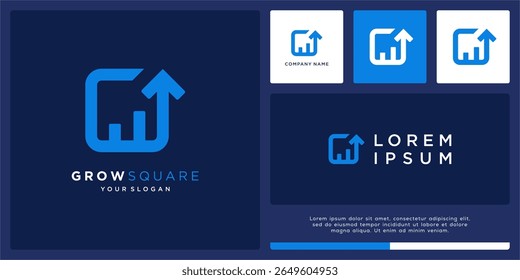 Crescer design de logotipo quadrado para empresa de investimento