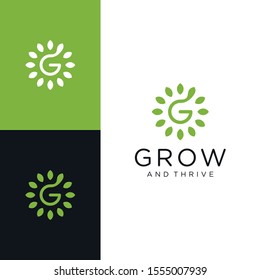 Grow And Thrive Logo Design Vector With Style Lines
