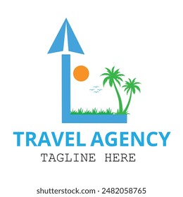 Grow Travel agent logo design. Vector illustration