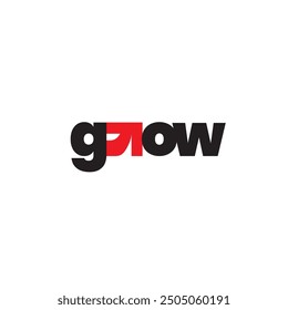 Grow Typhography with Icon Logo Vector Editbale