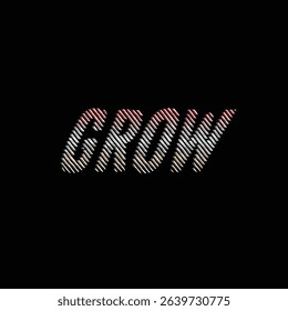 GROW Typography on Black A Bold and Inspiring Text Effect