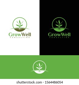 grow well simple logo concept