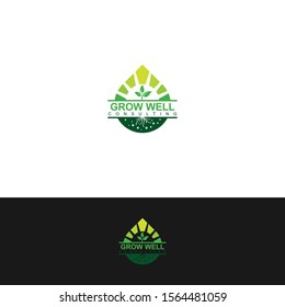 grow well simple logo design