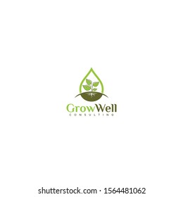 grow well simple logo design